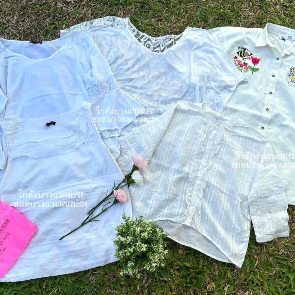 เสื้อแฟชั่นขาว ป้ายจรวด - Image 2