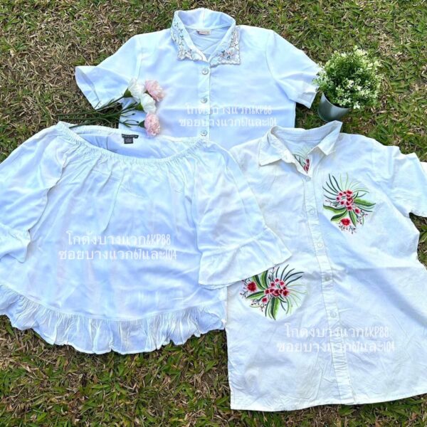 เสื้อแฟชั่นขาว ป้ายจรวด - Image 3