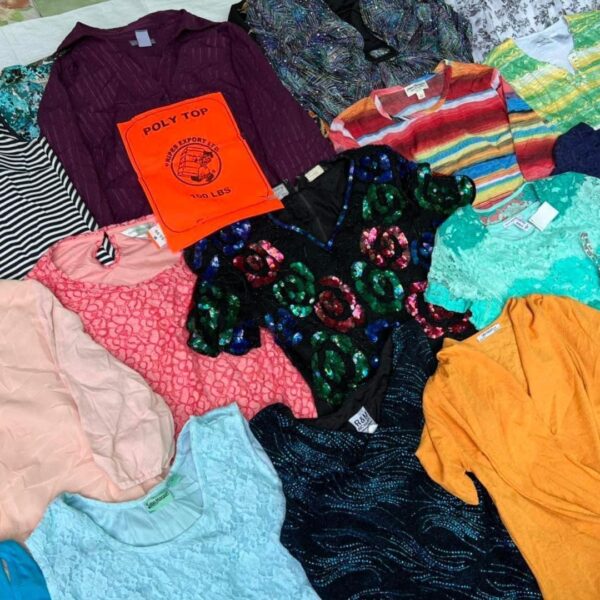 เสื้อแฟชั่นโพลี่ Poly top ป้ายส้ม