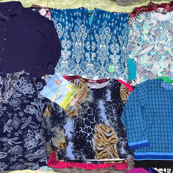 เสื้อสาวอวบโพลี่ ชีฟอง ป้ายนกแก้ว - Image 2