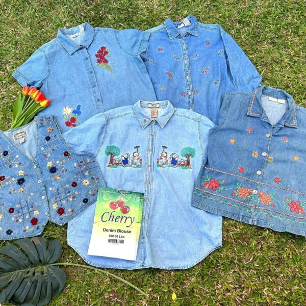 เสื้อยีนส์บางหญิง ป้ายเชอรี่