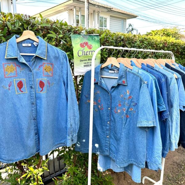 เสื้อยีนส์บางหญิง ป้ายเชอรี่ - Image 12