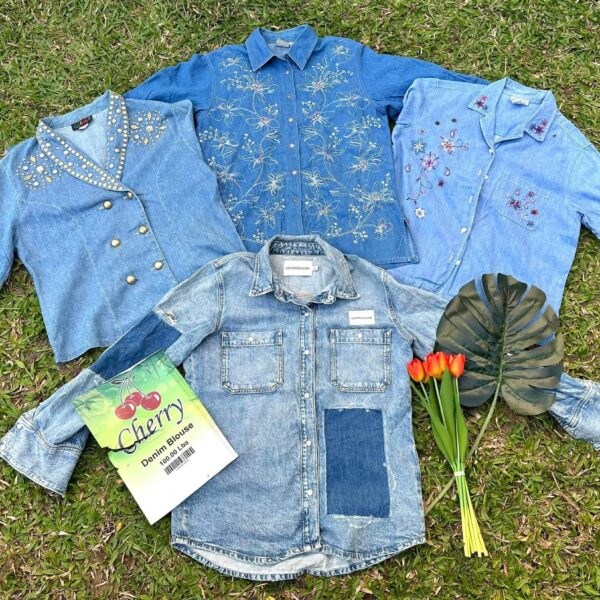 เสื้อยีนส์บางหญิง ป้ายเชอรี่ - Image 5
