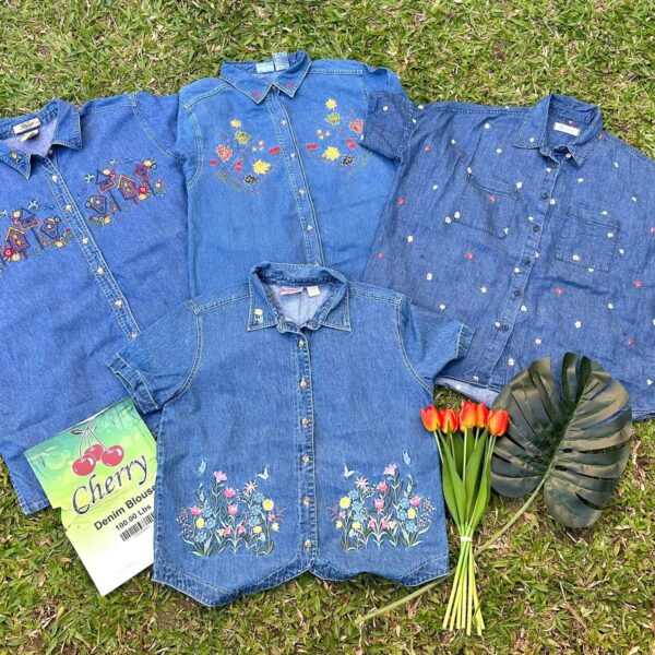 เสื้อยีนส์บางหญิง ป้ายเชอรี่ - Image 4