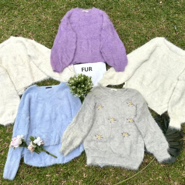 ไหมพรมขนมิงค์ Fur ญี่ปุ่น ป้ายขาว