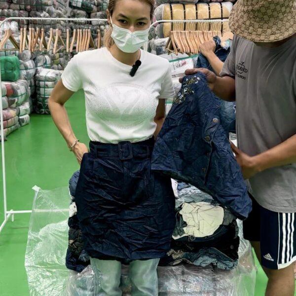 กระโปรงยีนส์สั้นล้วน ญี่ปุ่นป้ายวิว - Image 3