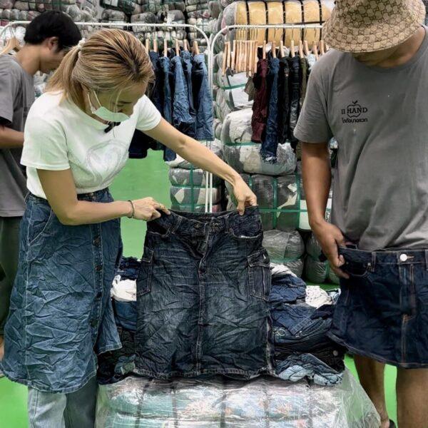 กระโปรงยีนส์สั้นล้วน ญี่ปุ่นป้ายวิว - Image 4