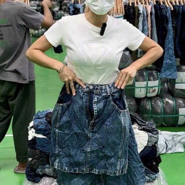 กระโปรงยีนส์สั้นล้วน ญี่ปุ่นป้ายวิว - Image 5