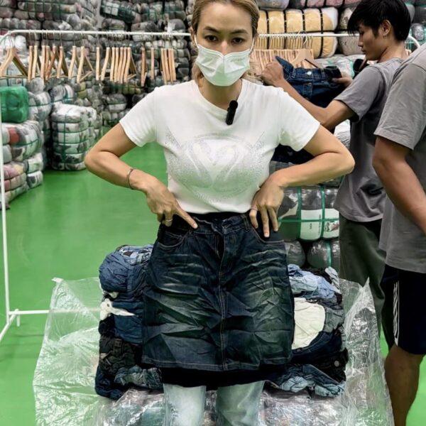 กระโปรงยีนส์สั้นล้วน ญี่ปุ่นป้ายวิว - Image 6