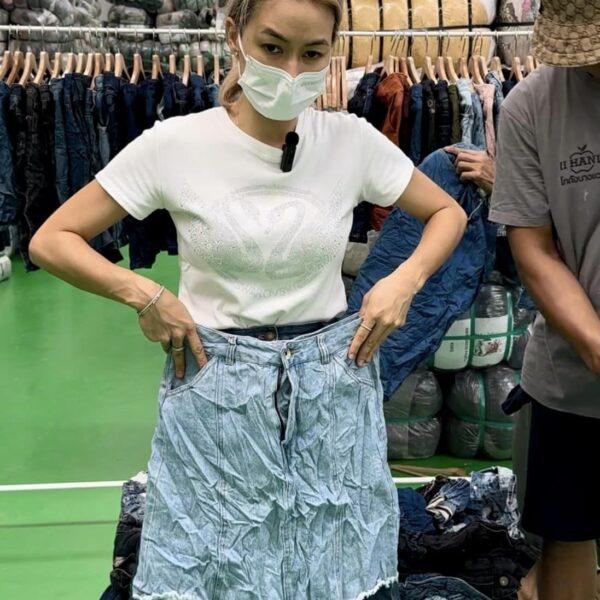 กระโปรงยีนส์สั้นล้วน ญี่ปุ่นป้ายวิว - Image 9
