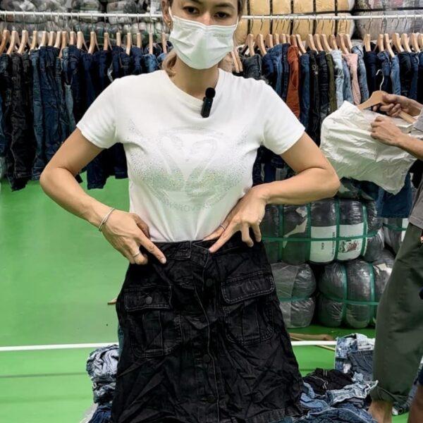 กระโปรงยีนส์สั้นล้วน ญี่ปุ่นป้ายวิว - Image 12