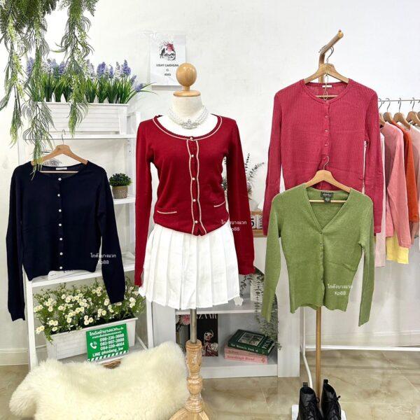 เสื้อคลุมคาดิแกนบาง ญี่ปุ่นวิว - Image 3