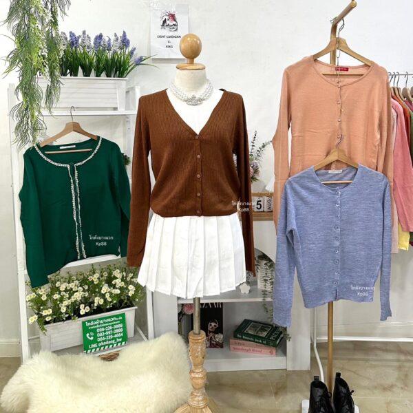 เสื้อคลุมคาดิแกนบาง ญี่ปุ่นวิว - Image 4