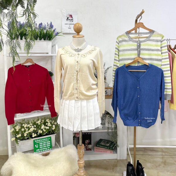 เสื้อคลุมคาดิแกนบาง ญี่ปุ่นวิว - Image 5