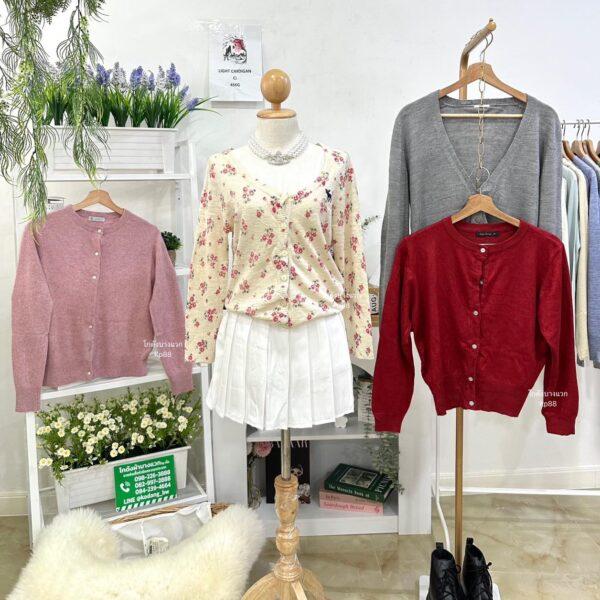 เสื้อคลุมคาดิแกนบาง ญี่ปุ่นวิว - Image 10