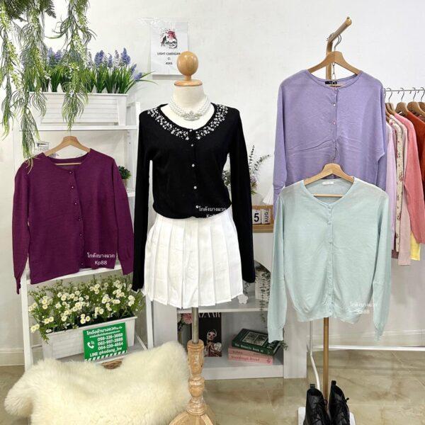 เสื้อคลุมคาดิแกนบาง ญี่ปุ่นวิว - Image 15