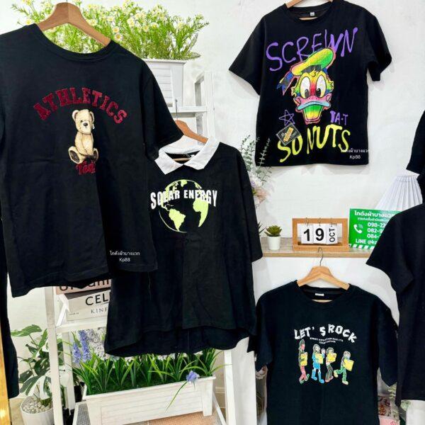 เสื้อยืดดำล้วน CT-K แอปเปิ้ล - Image 3