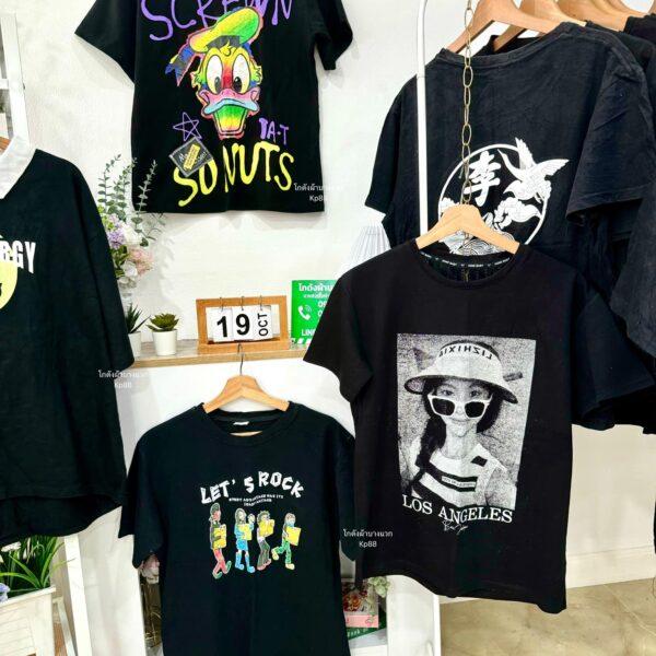 เสื้อยืดดำล้วน CT-K แอปเปิ้ล - Image 4