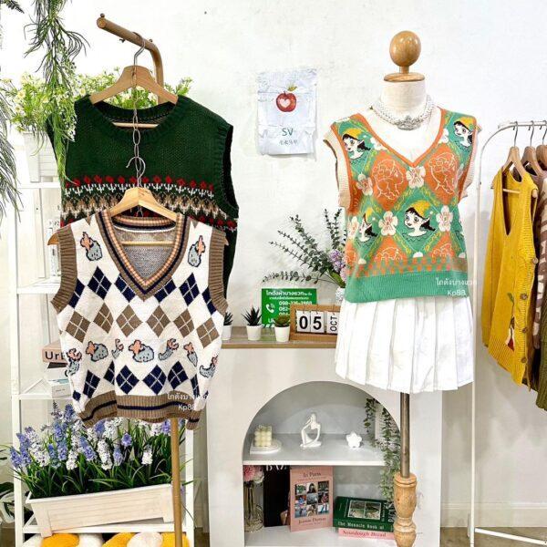 เสื้อกั๊กไหมพรม SV ป้ายแอปเปิ้ล
