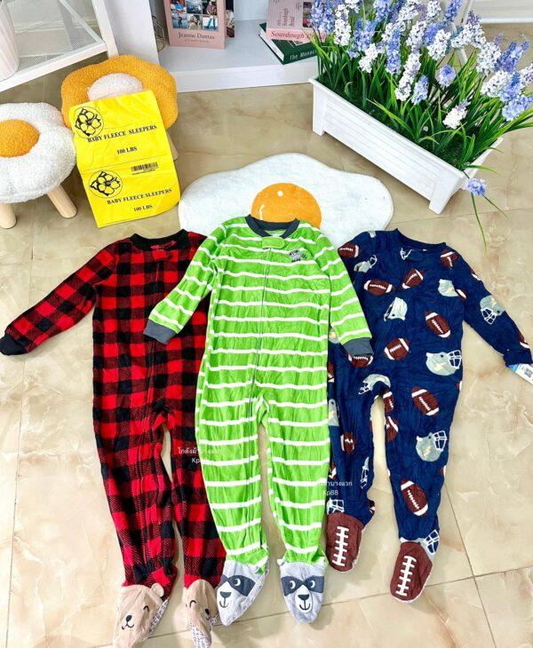 Baby fleece sleeper คลุมเท้าเด็ก ป้ายดอกไม้ - Image 2