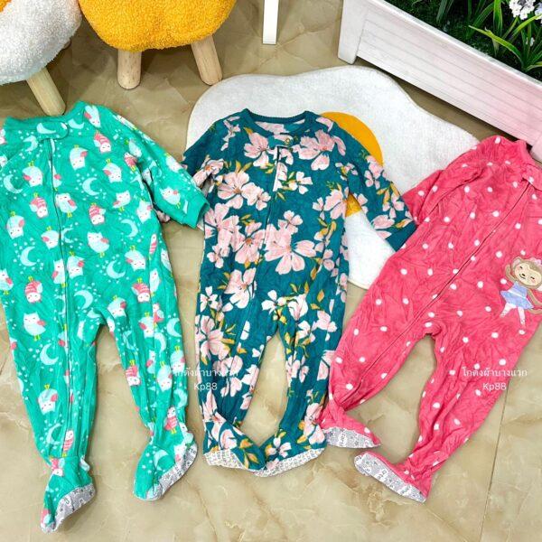 Baby fleece sleeper คลุมเท้าเด็ก ป้ายดอกไม้ - Image 7