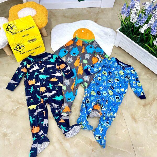 Baby fleece sleeper คลุมเท้าเด็ก ป้ายดอกไม้ - Image 8
