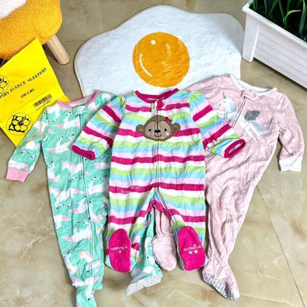 Baby fleece sleeper คลุมเท้าเด็ก ป้ายดอกไม้ - Image 9