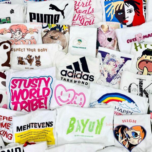 เสื้อยืดขาวล้วน WT-A 🍎แอปเปิ้ล - Image 5