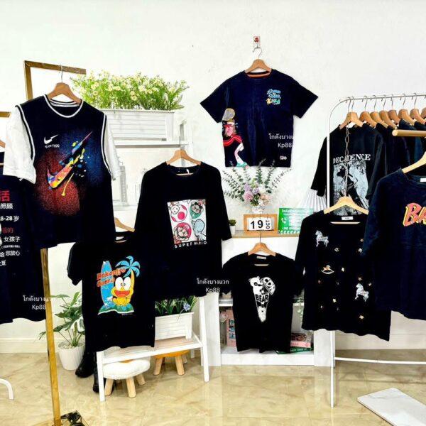 เสื้อยืดดำล้วน CT-K ป้ายแอปเปิ้ล - Image 5