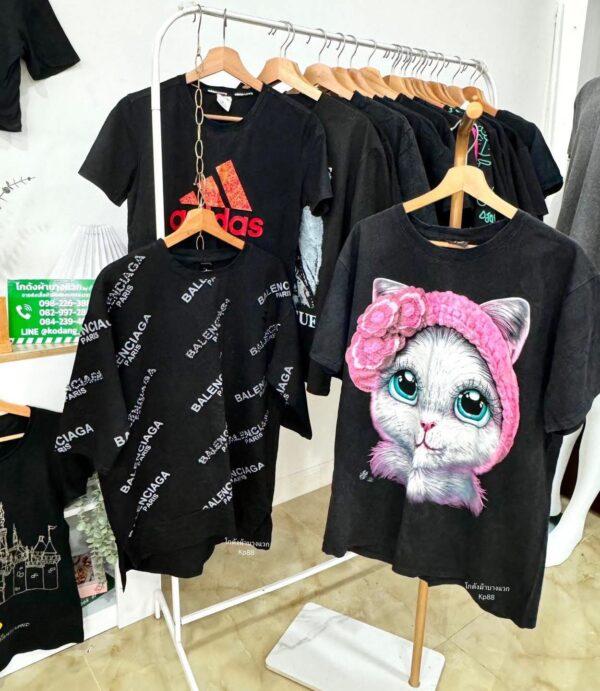 เสื้อยืดดำล้วน CT-K ป้ายแอปเปิ้ล - Image 7