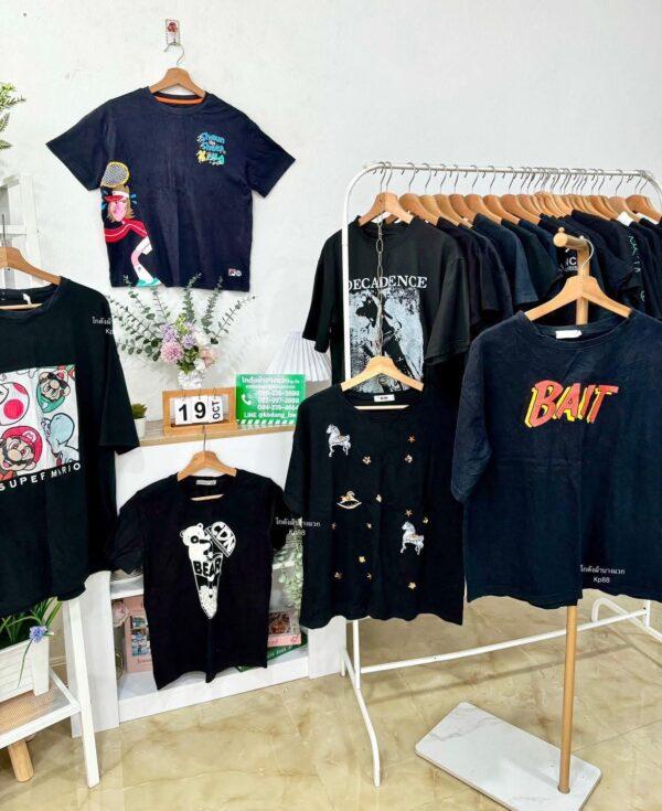 เสื้อยืดดำล้วน CT-K ป้ายแอปเปิ้ล - Image 8