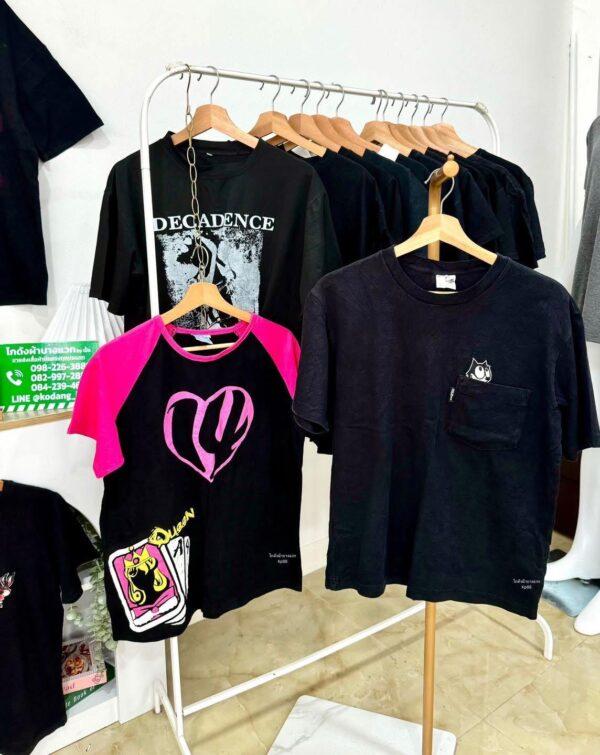 เสื้อยืดดำล้วน CT-K ป้ายแอปเปิ้ล - Image 12