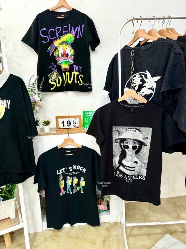 เสื้อยืดดำล้วน CT-K ป้ายแอปเปิ้ล - Image 13