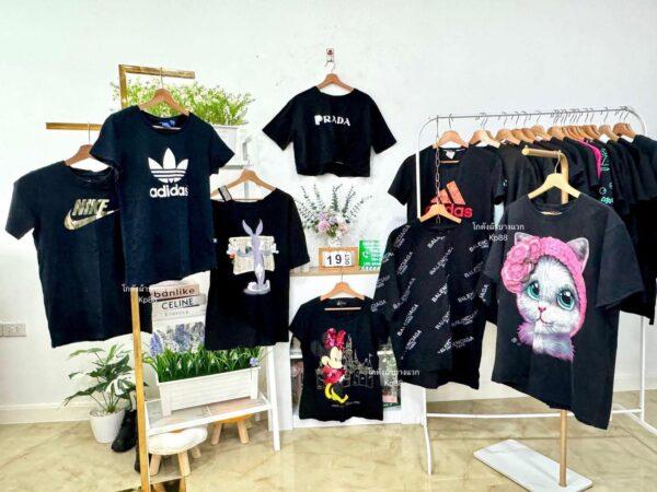 เสื้อยืดดำล้วน CT-K ป้ายแอปเปิ้ล - Image 14