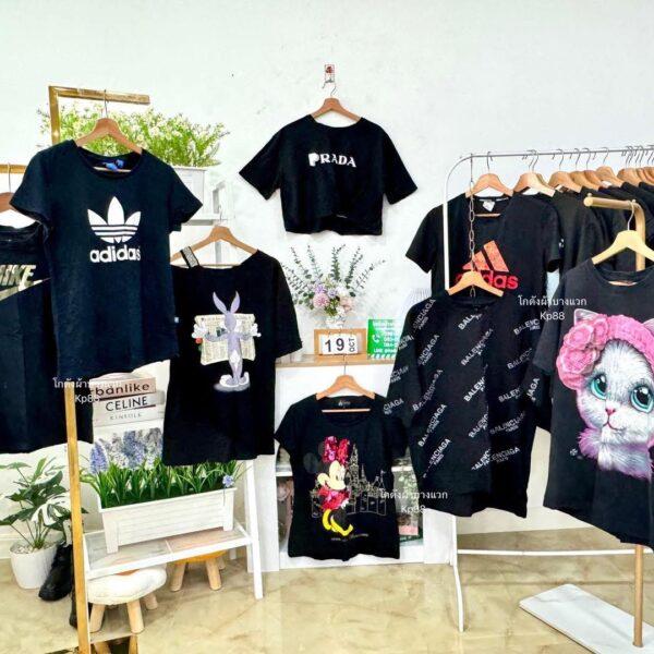 เสื้อยืดดำล้วน CT-K ป้ายแอปเปิ้ล - Image 14