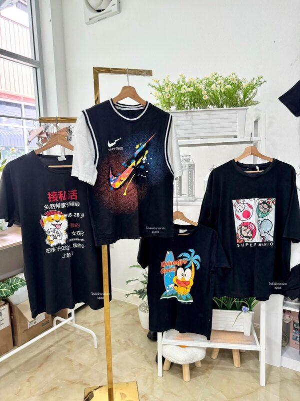 เสื้อยืดดำล้วน CT-K ป้ายแอปเปิ้ล - Image 15