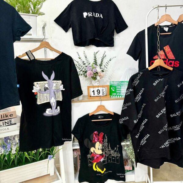 เสื้อยืดดำล้วน CT-K ป้ายแอปเปิ้ล - Image 16