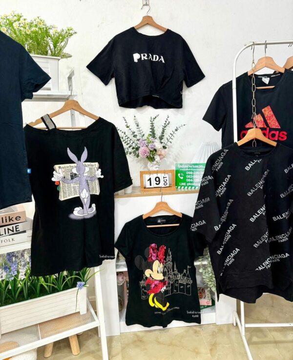 เสื้อยืดดำล้วน CT-K ป้ายแอปเปิ้ล - Image 16